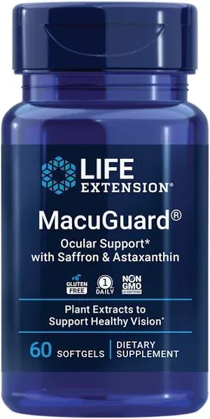 Life Extension - MacuGuard Ocular Support with Saffron &amp; Astaxanthin 60 Softgels