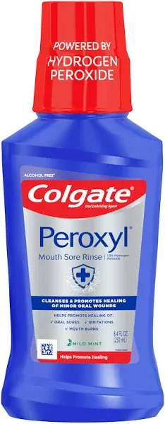 Colgate Peroxyl Antiseptic Mouth Sore Rinse, Mild Mint, 8.45 Oz