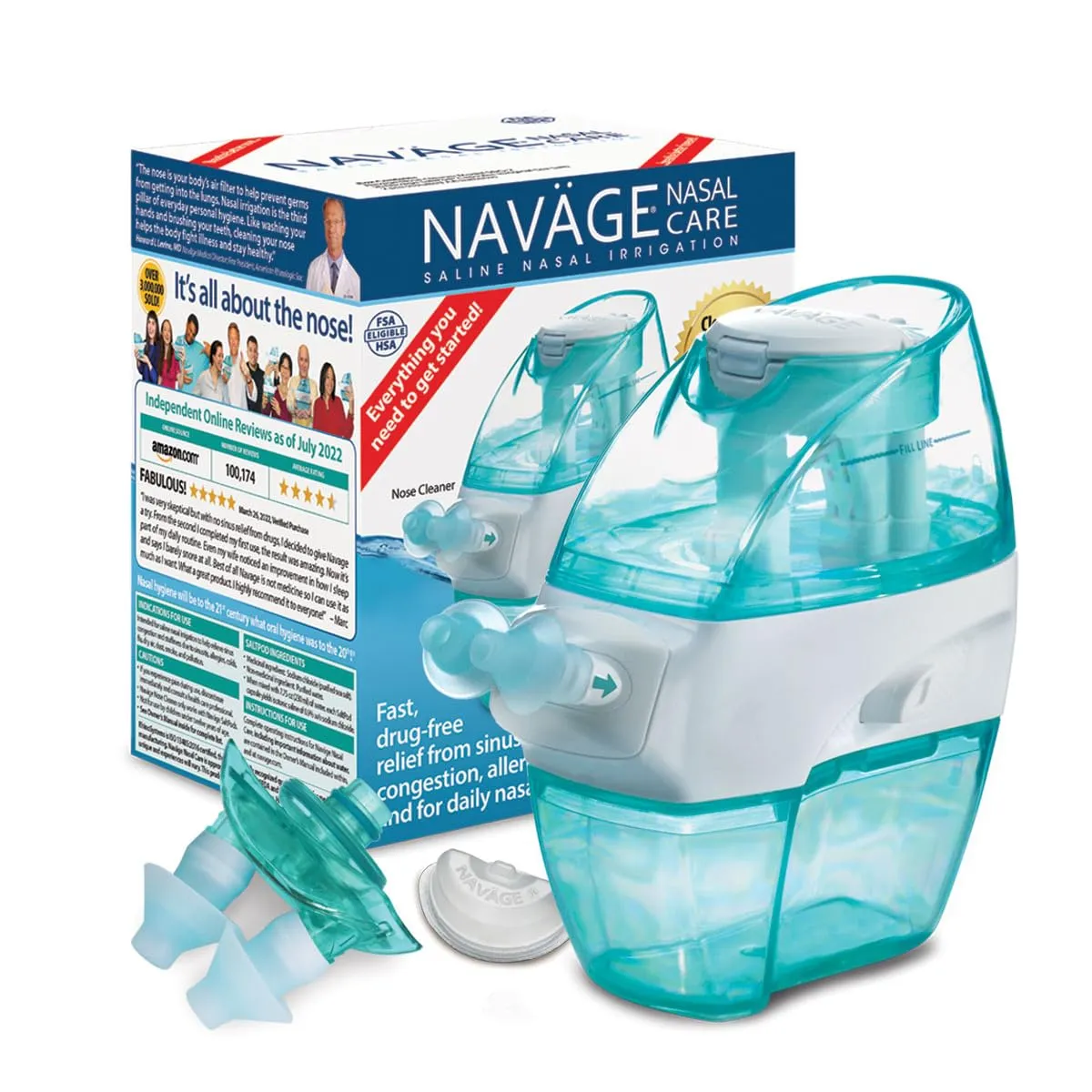 NEW Navage Saline Nasal Irrigation Starter Kit Nasal Care w/20 SaltPods - SEALED