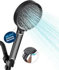 Cobbe Filtered Shower Head with Handheld - Filters Over 99% Of Chlorine - 2.0 Carbon Shower Head Filter System - Water Softener Filters Beads for Hard Water - Reduces Dry Itchy Skin, Matte Black