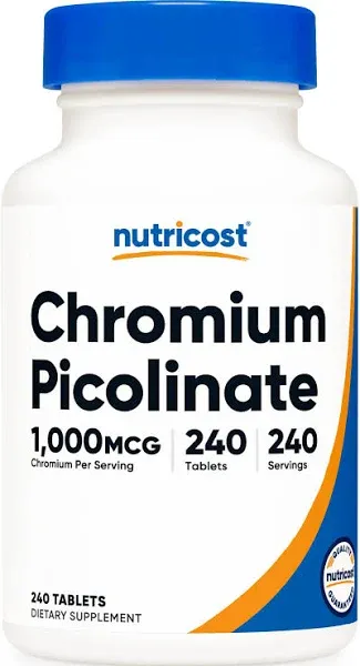 Nutricost Chromium Picolinate 1000mcg, 240 Tablets - Gluten Free, Non-GMO