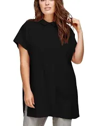 ellos Women's Plus Size Oversized Linen Blend Tunic