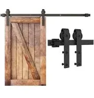 4FT Mini Sliding Barn Door Hardware Kit Closet Cabinet 48" Track System Carbon Steel Basic Roller Hanger for Single 24" Wide Door Panel