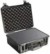 PELICAN Protective Case: 12 7/8 in x 18 in x 6 3/4 in Inside, Flat/Pick and Pluck, Black, Stationary