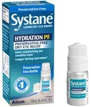 Alcon Systane Lubricant Eye Drops Preservative Free Dry Eye Relief Sterile .3oz