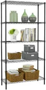 Bestoffice 5 Tier Wire Shelving Unit 1250lb Capacity