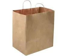 orange river Large Ultra Wide Brown Kraft Paper Bags with Twisted Handle