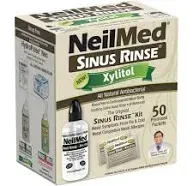 NEILMED Drug Free Sinus Rinse Kit W/Xylitol Nasal Rinse System-50 Ct 02/2026