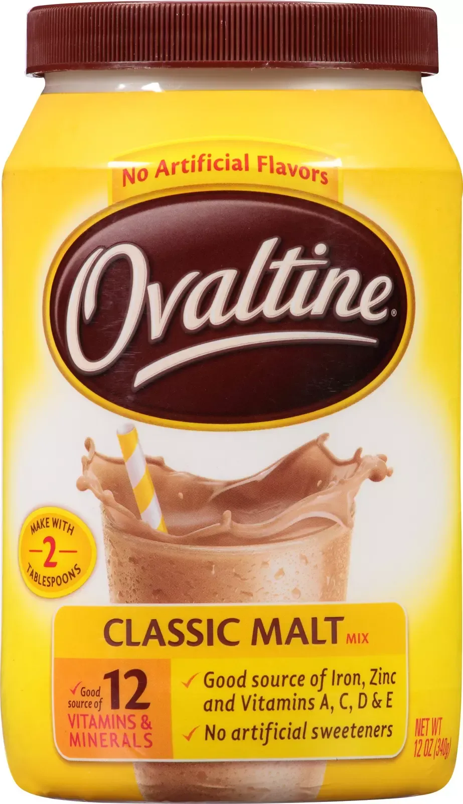 OVALTINE Classic Malt Flavored Milk Mix 12 oz. Canister