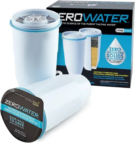 Zerowater Water Filters, Replacement, Zero Dissolved Solid, 5 Stage - 2 filters