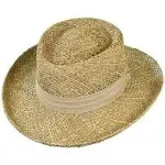 Jaxon Pebble Beach Seagrass Straw Gambler Hat