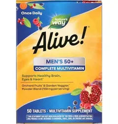 Alive! Men's 50+ Complete Multivitamin Supplement (50 ct)