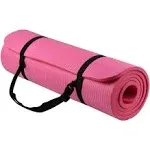 Balancefrom All Purpose 1/2-Inch Extra Thick High Density Anti-Tear Exercise Yoga Mat with Carrying Strap, Pink