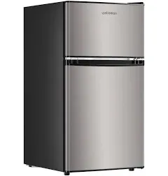 Upstreman 3.1 cu.ft Mini Fridge with Freezer, Double Door Mini Fridge,Black