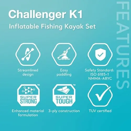 Intex Challenger K1 1-Person Inflatable Sporty Kayak and Pump