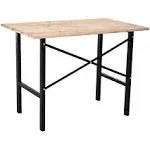 HOMCOM 46" L x 28" W Fir Wood Work Bench, Tool Table for Garage with X-Shape Bracket for High Stability, and Large Tabletop, Natural/Black