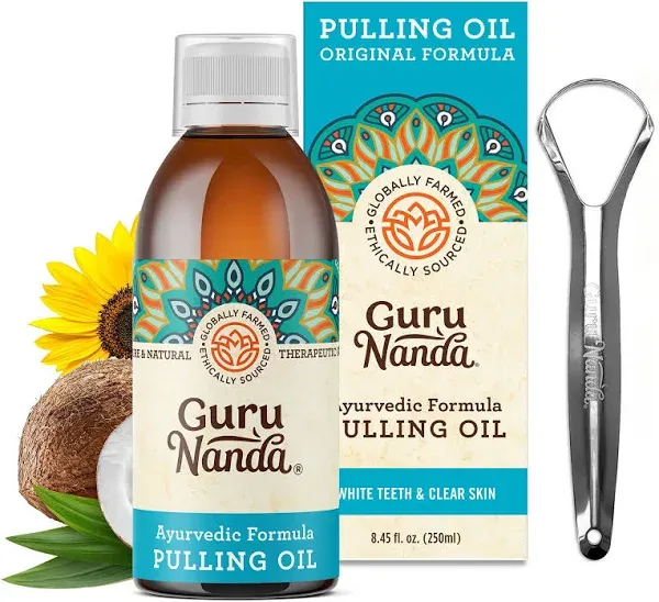 Oil Pulling Oil, Natural Mouthwash, Ayurvedic Blend of Coconut, Sesame, Sunflowe