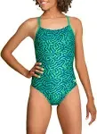 Speedo Women's Race Maze Flyback One-Piece Swimsuit (Blue/Green, 24)