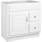 Design House Concord Bathroom Vanity Without Top in White, Unassembled, 30-Inch