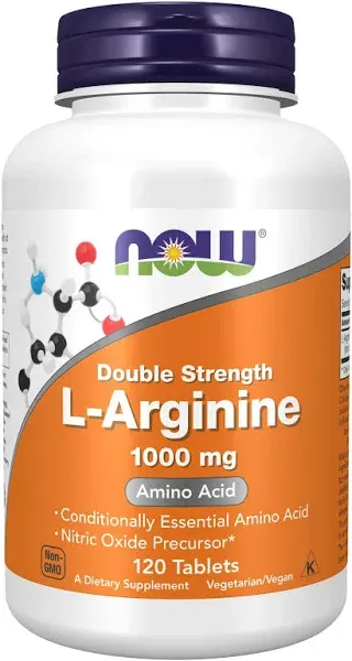 NOW Supplements, L-Arginine 1,000 mg, Nitric Oxide Precursor*, Amino Acid, 120 T