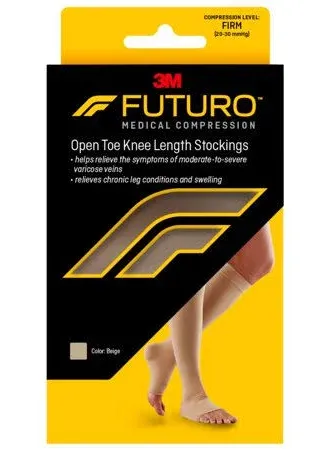 NEW LG 3M Futuro Medical Compression Open Toe Knee Length Stockings