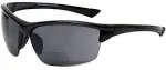 Calabria 202BF Bifocal+2.00 Performance Rimless Sport Wrap Sunglasses Black/Grey