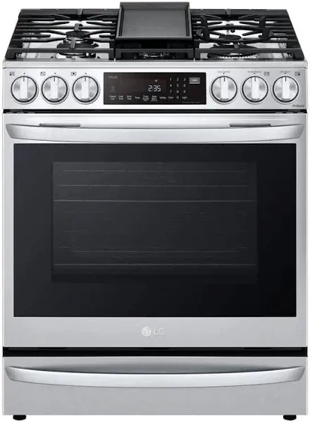 LG InstaView ProBake Convection Slide-In Gas Range with Air Fry