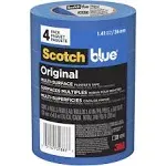 ScotchBlue Original Painter's Tape, 1.41 in x 60 yd, 4 Rolls