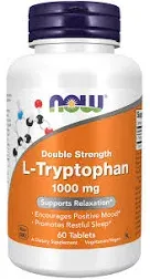 NOW Foods - Now Foods L-tryptophan 1000mg, Tablets, 60-Count [Health and Beauty](Pack of 2)