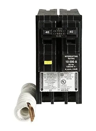 Square D Homeline 40 Amp 2-Pole GFCI Circuit Breaker