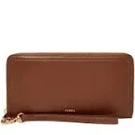 Fossil Women's Logan Zip Around Clutch - Brown