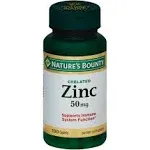 Nature's Bounty Zinc, Immune Health, 50 mg, Tablets - 100 tablets