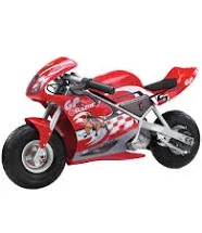  VM Express Razor 24 Volt Mini Electric Single Speed Racing Motorcycle Pocket Rocket, Red