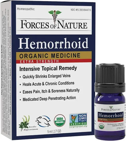 Forces of Nature Extra Strength Hemorrhoid Organic Plant Medicine (0.17 fl oz)