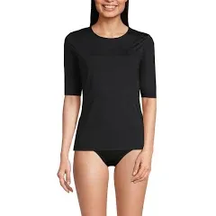 Lands' End Women's Crew Neck Rash Guard UPF 50 Sun Protection Swim Tee