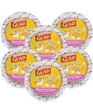 Glad for Kids Unicorn Paper Plates - Sturdy Disposable Plates for Party - Colorful Unicorn Cake Plates - Paper Plates for Birthday, Heavy Duty Disposable Paper Plates - Kid Party Supplies 8.5 In 20 Pk