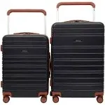 Travelers Club 20" Navigate Luggage, Black, 2pc Set