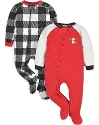 Gerber Baby & Baby Neutral Microfleece Blanket Sleeper Pajamas 2-Pack