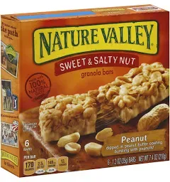 Nature Valley Granola Bars, Sweet and Salty Nut, Peanut, 1.2 oz, 18 ct