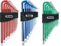 Titan 12763 35-Piece Star, Metric, and SAE Hex Key Set