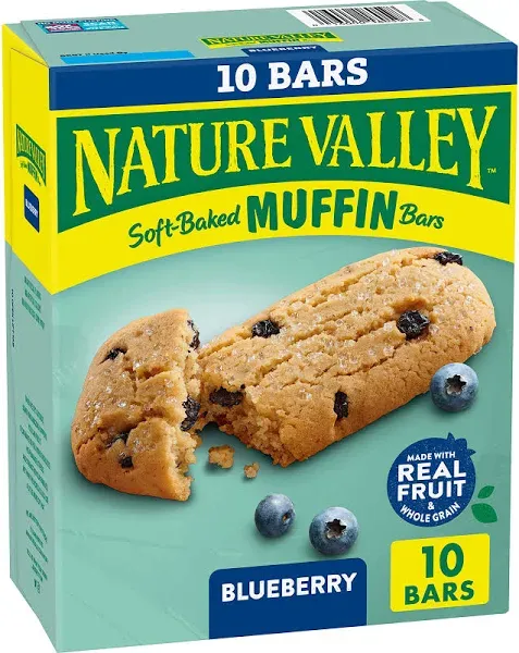 Nature Valley Soft-Baked Muffin Bars Blueberry, 12.4 oz, 10 ct (Pack of 3)