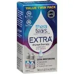 Thera Tears Extra Eye Drops, Lubricant, Dry Eye Therapy, Value Twin Pack - 2 pack, 0.5 fl oz bottles