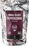 Soeos Black Peppercorns 32oz Pack of 1 Nongmo Kosher Packed to Keep Peppers Fresh Peppercorn for Grinder Refill Whole P