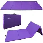 BalanceFrom All Purpose 4'x10'x2" Extra Thick High Density Anti Tear Gymnastics Gym Folding Exercise Aerobics Mat, Purple