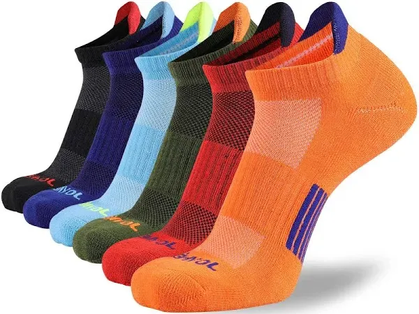 JOYNÉE Men’s Athletic Socks Low Cut Cushion Running Socks Breathable Comfort for Sports 6 Pack