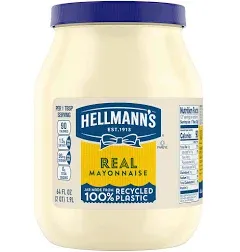 Hellmann&#039;s Real Mayonnaise, 64 oz Rich in Omega-3 ALA Certified Cage Free Eggs