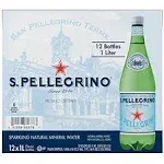 S.Pellegrino Sparkling Natural Mineral Water, 33.8 Fl Oz. Plastic Bottles (Pack 