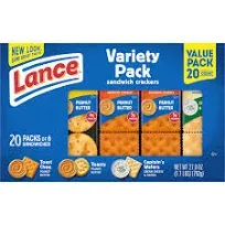 Lance Fresh Sandwich Crackers Real Peanut Butter Variety Pack