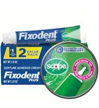 Fixodent Control Denture Adhesive Cream Plus Scope Flavor, 2 oz (Pack of 6)