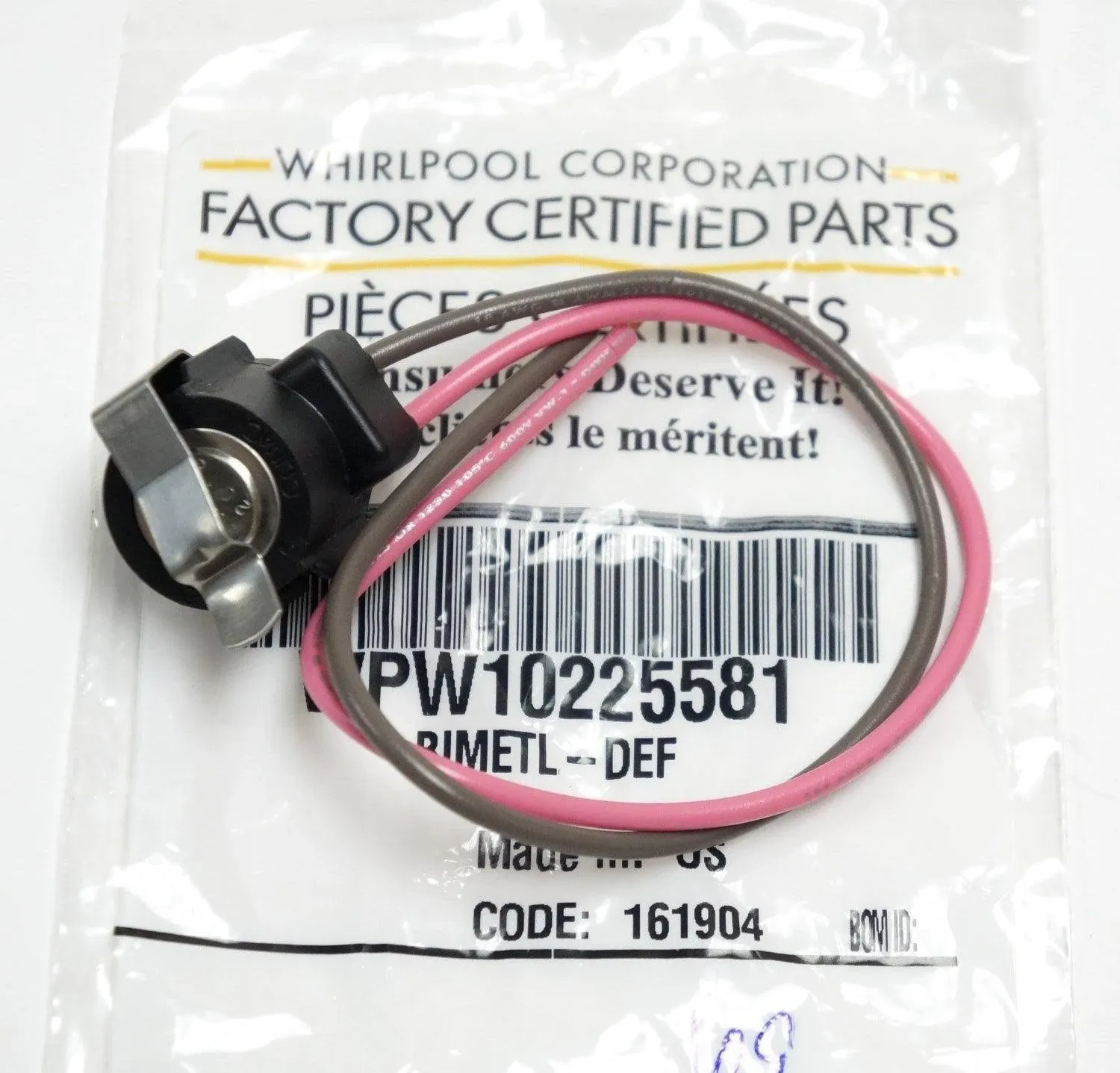 4PCS. W10225581 Defrost Thermostat Whirlpool Refrigerator WPW10225581 PS11750673